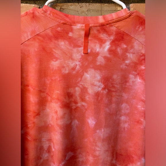 Lululemon “Always Agile” Shirt Men Spray Diamond Dye White Warm Coral Gym (L) - Picture 7 of 8